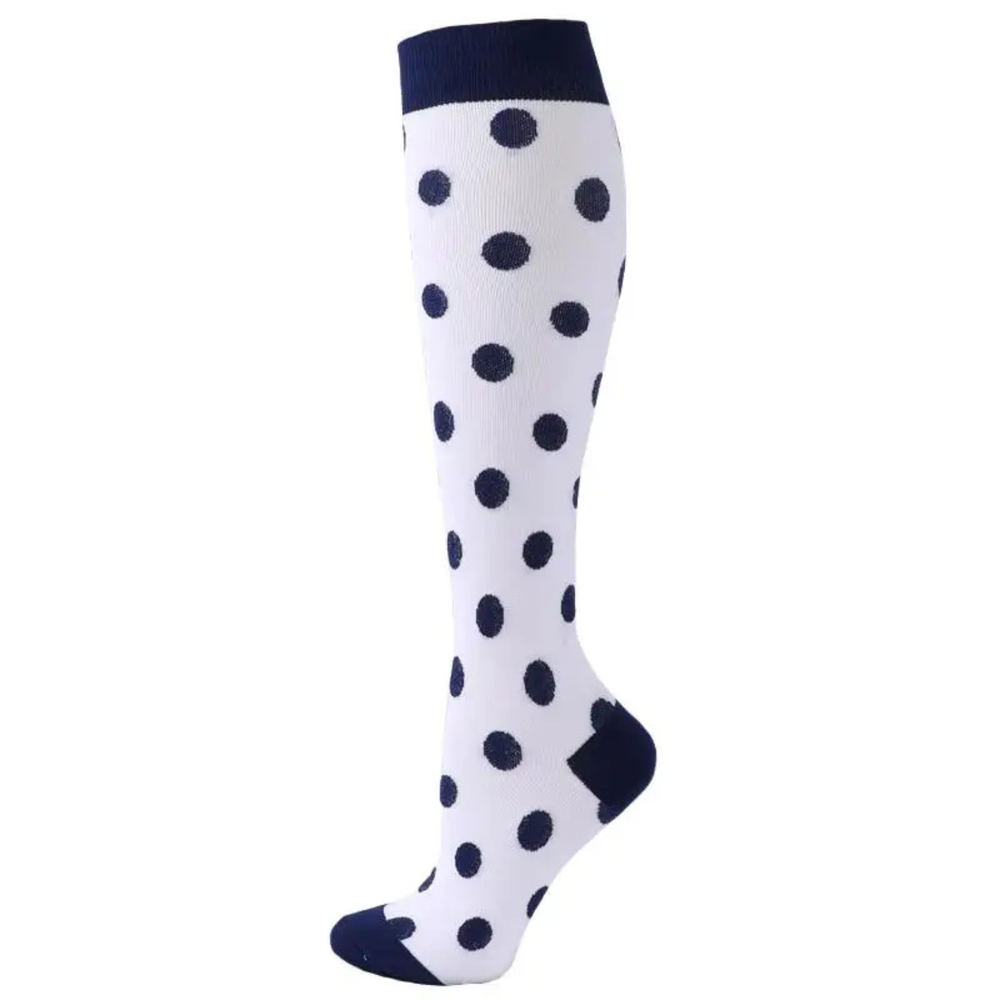 Navy and White Polka